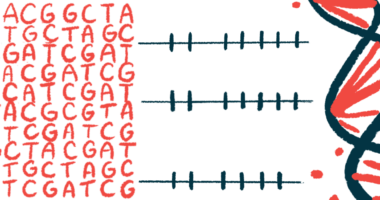 Illustration of genetic strand and letters